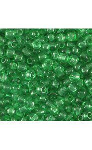 Glass seed beads 8/0 (3mm) Transparent Alhambra green